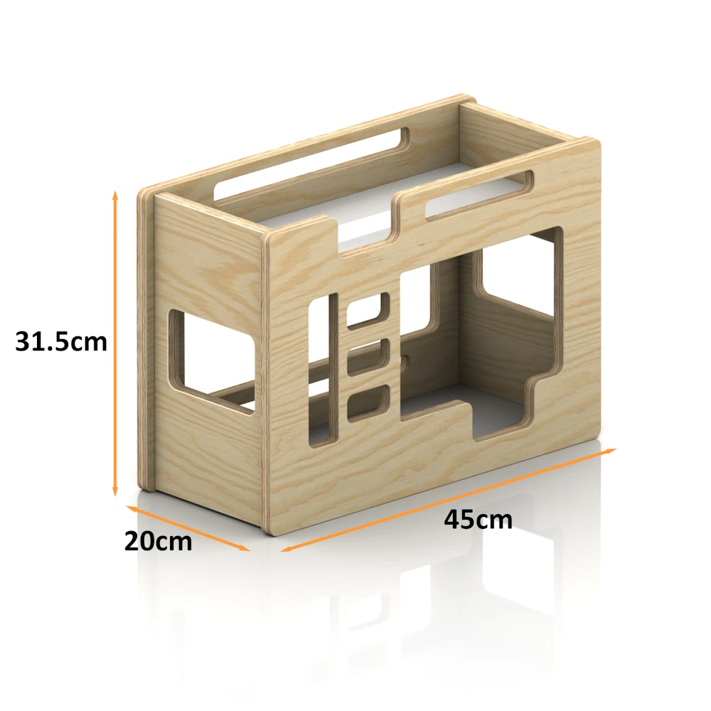 Maße des Holz-Etagenbettes für Puppen MINI MIMI B